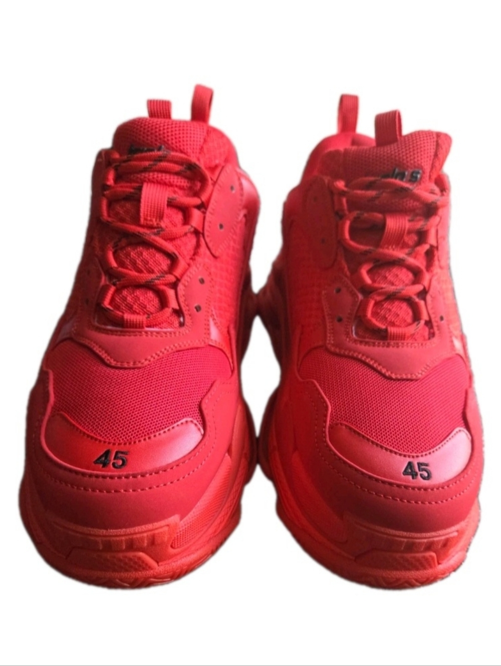 Balenciaga Red Triple S LowTop Sneakers EU 45 / Men's US Size 12 - Picture 4 of 14